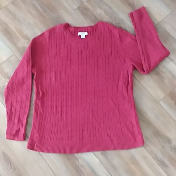 - Croft & Barrow women's XL crewneck sweater. Red with metallic thread - Picture 1 of 7